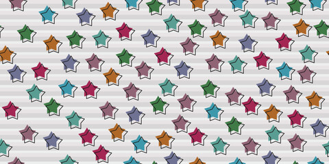 Poster - Colored stars seamless with striped background. Vector seamless background for print, surface application and decoration.