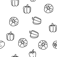 Wall Mural - pepper ingredient food organic vector seamless pattern thin line illustration