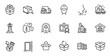 © blankstock - Outline set of Search package, Wholesale goods and Return package line icons for web application. Talk, information, delivery truck outline icon. Vector
