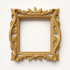 Luxurious Golden Picture Frame from a Top View