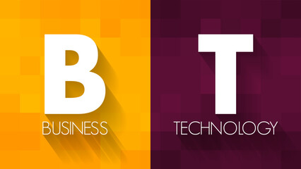 Aufkleber - bt - business technology acronym, business concept background