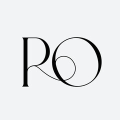 Initial Letter RO Logo Design Creative Modern Symbol Icon
