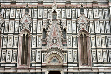 Poster - front facade of historic buildings in Florence,Italy