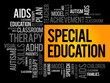 © dizain - Special Education is the practice of educating students in a way that accommodates their individual differences, disabilities, and special needs, word cloud concept background