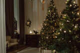 Fototapeta Tęcza - New Year's decoration of the house for Christmas