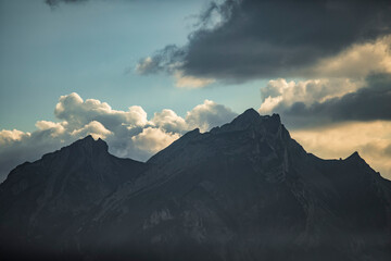 Wall Mural - clouds over the mountains