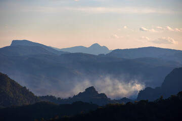 Wall Mural - Mountain and Cloud landscape. Beautiful Landscape of mountain