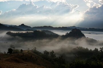 Wall Mural - Mountain and Cloud landscape. Beautiful Landscape of mountain