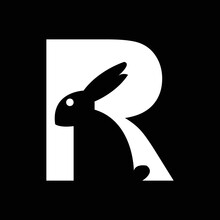Abstract Initial Letter R As The Rabbit Shape With Geometric Lines Concept Logo Design. Simple Minimalist Vector Logo Illustration. Graphic Design Element.