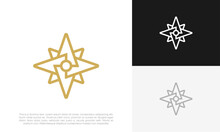 Compass Line Logo Design Vector