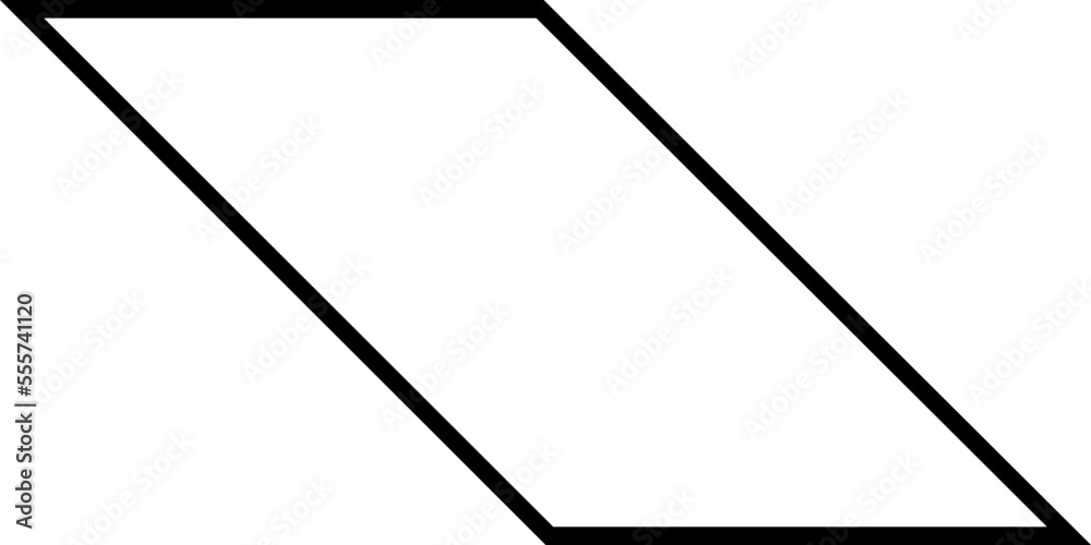 Black outline parallelogram icon