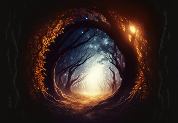 Wall Mural - abstract forest background. sketch art for artist creativity and inspiration. generative AI