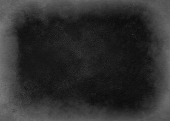 Wall Mural - Abstract monochrome dark grey tones and scratches on sepia old textured banner or vignette with dark empty center. Abstract horror design, Halloween speckled grainy and crisis shapes, goth dust worn