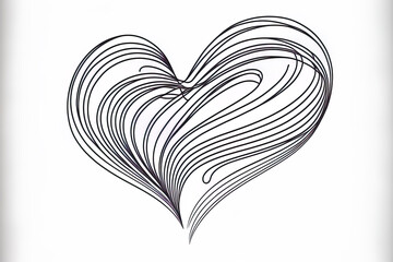 Sticker - Heart drawn in one line. artwork for Valentine's Day. current single line artwork. Generative AI