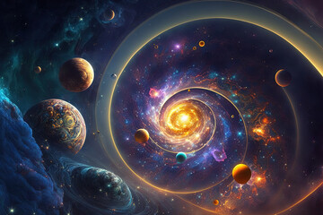  Cosmological background stars, planets, and galaxies; space and time travel;. Generative AI