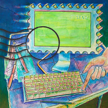 Computer And Postage Stamp