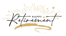 Happy Retirement Lettering Card, Banner.