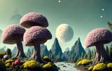 Symbiosis between alien plants and fungi in other planet