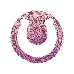 Poster - Single one line drawing t-shirt clothes icon or sign in thin line. Geometric shapes. Outline figures for website or mobile app. Swirl curl circle background style. Continuous line draw design vector