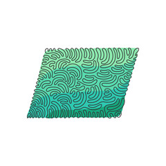 Poster - single one line drawing geometric shapes, parallelogram icon. simple line, outline vector 3d figures
