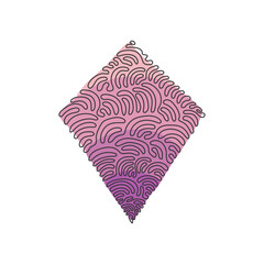 Poster - single one line drawing geometric shapes, kite icon. simple line, outline vector 3d figures icons fo