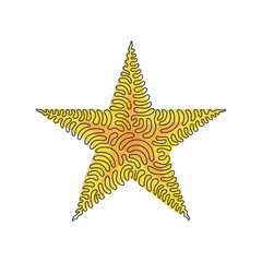 Poster - single one line drawing geometric shapes, star icon. simple line, outline vector 3d figures icons fo