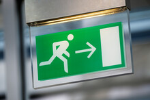 Close-up Of Exit Sign, Berlin, Germany