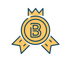 Poster - blockchain technology icon. quality control, graphic element for website. interface for programs and