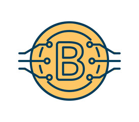 Poster - blockchain technology icon. graphic element for website. interface for programs and applications. sc