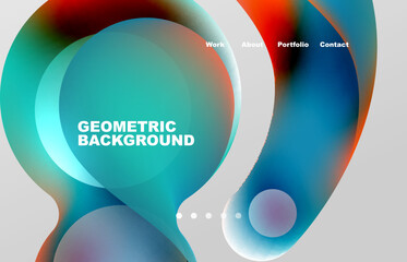 Abstract liquid background for your landing page design. Web page for website or mobile app wallpaper
