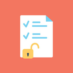 Poster - analyst document icon. information and statistics, poster or banner for website. business processes 