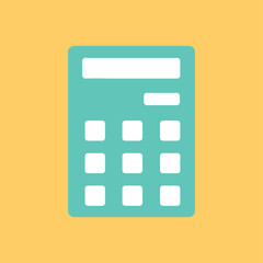 Poster - blue calculator icon. sticker for social networks and messengers. financial literacy and tool for so