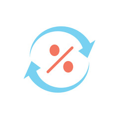 Poster - colorful percents icon. graphic element for website, discounts and promotions, offers. poster or ban