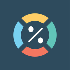Poster - colorful percent icon. poster or banner for website, minimalist creativity and art. infographics and