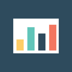 Poster - graphs and charts icon. work with information and statistics, data evaluation. financial annual repo