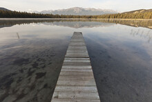 Dock On Lake Edith, Jasper National Park, Alberta, Canada