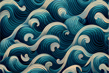 Sticker - background of sea waves