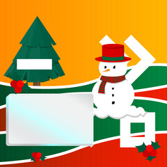 Poster - Christmas Background illustration. Cartoon holiday event poster.