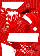 Poster - Christmas Background illustration. Cartoon holiday event poster.