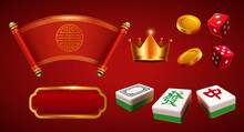 3D CNY Mahjong Game Element Set