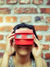 Woman Using View Master