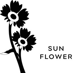 Wall Mural - Sunflower silhouettes Vector