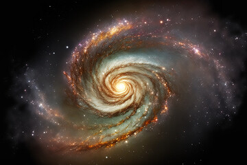 milky way galaxy in the cosmos, containing stars and cosmic dust. generative ai