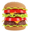 © Uros Petrovic - Plastic hamburger burger isolated on white background. Artifical jung food concept