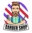 Barber man cartoon illustration