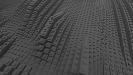 Poster - Monochrome waving tiles on long rows of stripes. Design. Black and white rippling plastic lines.