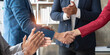 Business handshake for teamwork of business merger and acquisition,successful negotiate,hand shake,two businessman shake hand with partner to celebration partnership and business deal concept.