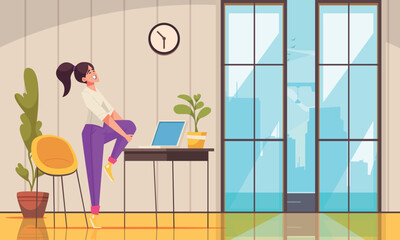 Wall Mural - Workplace Stretches Poster