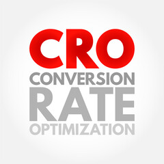 Poster - cro conversion rate optimization - process of increasing the percentage of conversions from a websit
