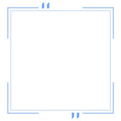Quote box frame blue double line square